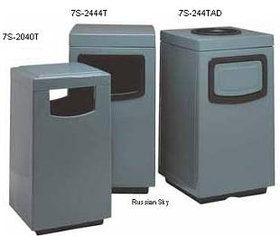 Witt Fiberglass receptacle, square, with plastic liner 7S-2040TSP