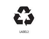 Witt Decal, universal recycle symbol, white LABEL2